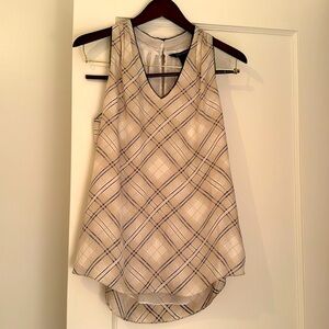 Beige Patterned White House Black Market blouse